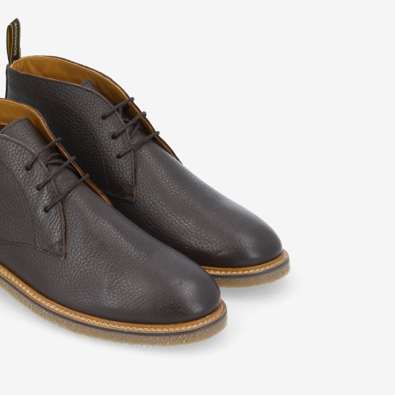 DUBLIN DESERT M - GRAINED LEATHER - DARK BROWN